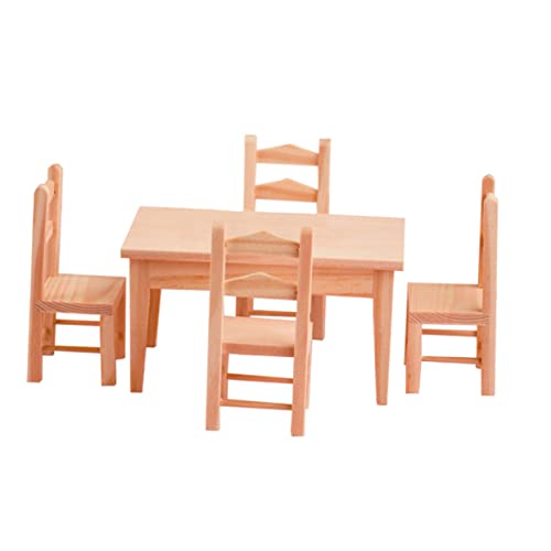 CVUTOVO 1 Satz Mini-Tisch und Stuhl-Set Miniaturmöbel Spielzeugküche Möbelmodell Miniaturszene Mini-Holztisch Desktop-Dekoration Mini-Möblierung hölzern CVUTOVO 1 Satz Mini-Tisch und Stuhl-Set Miniaturmöbel Spielzeugküche Möbelmodell Miniaturszene Mini-Holztisch Desktop-Dekoration Mini-Möblierung hölzern von CVUTOVO