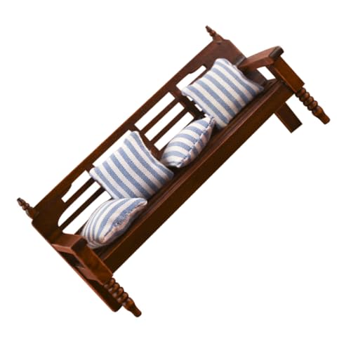 CVUTOVO 1 Satz Miniatur Holzbank Modell mit Kissen Puppenhaus Möbel Deko für Realistische Einrichtung Sicher und für Miniaturhäuser und Kreative Gestaltung CVUTOVO 1 Satz Miniatur Holzbank Modell mit Kissen Puppenhaus Möbel Deko für Realistische Einrichtung Sicher und für Miniaturhäuser und Kreative Gestaltung von CVUTOVO
