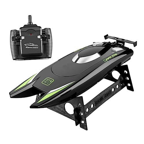 CVUTOVO 1 Satz Rc Boot Set Hochgeschwindigkeits Ferngesteuertes Boot für Erwachsene Adorable Wasser Modellspielzeug für Pools Badewannen und Kleine Gewässer Schwarz von CVUTOVO