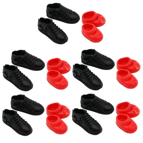 CVUTOVO 10 Paare Schuhe Teiliges Puppenhaus Zubehör aus Hochwertigem Material Schwarze und Rote Modelle für Dekorationen Puppenhäusern und Kreativen Landschaften CVUTOVO 10 Paare Schuhe Teiliges Puppenhaus Zubehör aus Hochwertigem Material Schwarze und Rote Modelle für Dekorationen Puppenhäusern und Kreativen Landschaften von CVUTOVO