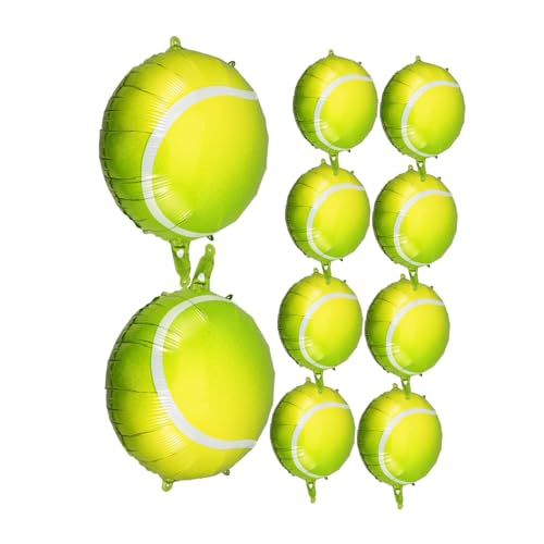 CVUTOVO 10 Stück Aufblasbare Tennisball Luftballons Partydekoration Sportmotto Geburtstag und Erwachsene Wiederverwendbar Luftdicht Geeignet für Sommer und Strandpartys von CVUTOVO