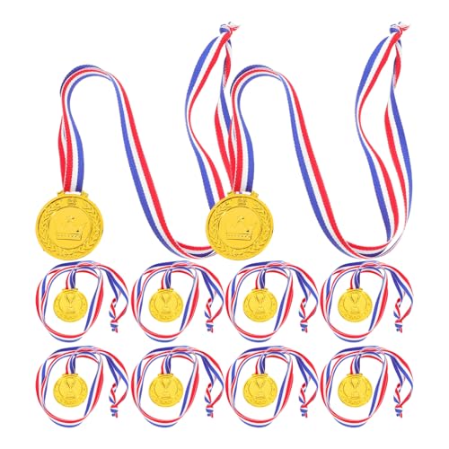 CVUTOVO 10 Stück Kindermedaillenspielzeug Kleine Trophäen Schreibmedaillen Für Plastiktrophäen Laufmedaillen Siegermedaillen Gefälschte Medaillen Kindertrophäen von CVUTOVO