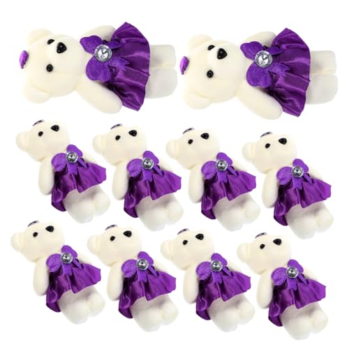 CVUTOVO 10 Stück Plüschbären Kuscheltier Dekoration Hochzeitsauto Blumenstrauß Deko Valentinstag Weicher Stofftier Cartoon für Zuhause und Fotoshooting von CVUTOVO