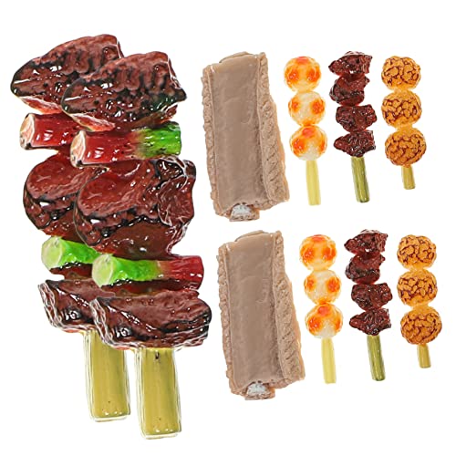 CVUTOVO 10 Stück Teiliges BBQ Grillspielzeug aus Robustem PVC Lebensechte Fake Grillspieße für Kinderküche und Dekoration Vielseitig als Food Photo Props für Jungen und Mädchen Geeignet von CVUTOVO