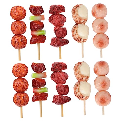 CVUTOVO 10 Stück Teiliges Fake Barbecue Grillspieße aus Robustem Realistische Grill Lebensmittel Modelle für Kinderküche Outdoor Spiel und Dekoration Geeignet für Jungen und Mädchen CVUTOVO 10 Stück Teiliges Fake Barbecue Grillspieße aus Robustem Realistische Grill Lebensmittel Modelle für Kinderküche Outdoor Spiel und Dekoration Geeignet für Jungen und Mädchen von CVUTOVO
