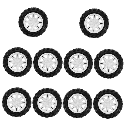 CVUTOVO 10 Stück Teiliges Kunststoff Spielzeugräder mit für DIY Modell und Rc Autos Langlebige Wiederverwendbare Reifen für Lkws und Offroad Fahrzeuge von CVUTOVO