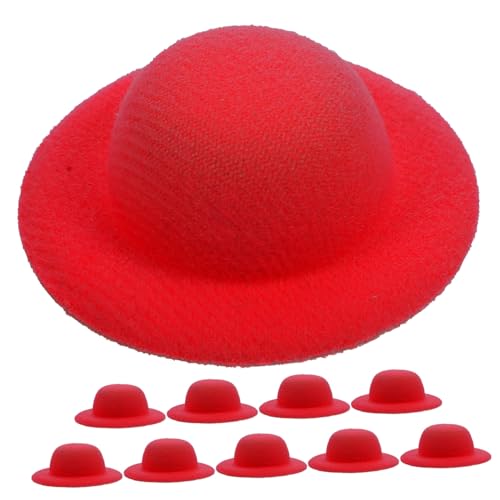 CVUTOVO 10 Stück Teiliges Mini Strohhüte aus Stoffgewebe Realistische Kleine Puppenhüte Leichte Bastelaccessoires für DIY Dekoration Geeignet für Puppen Scrapbooks und Party Verzierungen von CVUTOVO