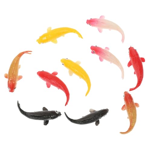 CVUTOVO 10 Stück Teiliges Miniatur Goldfisch Modelle aus Imitation Fancy Carps für Aquarien und Fischtank Dekoration Langlebig und Wasserbeständig für Zuhause und Restaurants von CVUTOVO