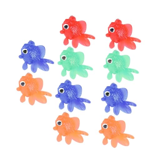 CVUTOVO 10 Stück Teiliges Transparente Schwimmende Goldfisch spielzeuge aus Weichem Material Bunte Cartoon badewannenspielzeuge zur Kinderförderung und Aquarium deko von CVUTOVO