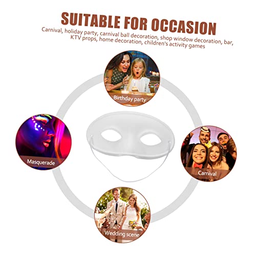 CVUTOVO 10 Stück Weiße Papiermasken zum Bemalen Umweltfreundliche DIY Masken aus Papiermasse Blanko Maske für Karneval Halloween Kostüm Party und Cosplay Leicht und Hautfreundlich von CVUTOVO