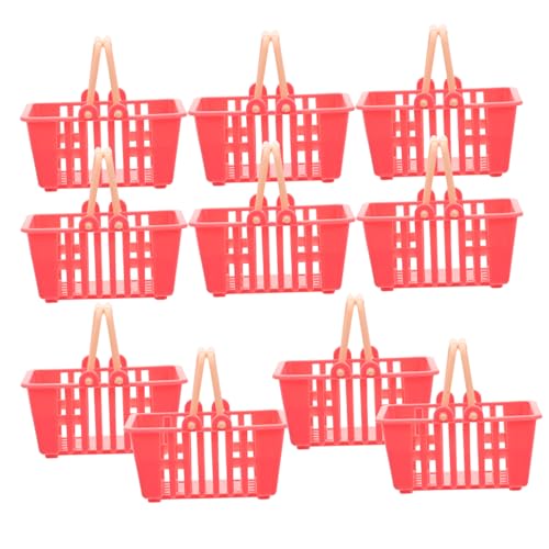 CVUTOVO 10 Stücke Simulierte Lebensmittel Und Einkaufskorb Mini Körbe Kleine Puppe Wicker Lagerung Rot Kunststoff CVUTOVO 10 Stücke Simulierte Lebensmittel Und Einkaufskorb Mini Körbe Kleine Puppe Wicker Lagerung Rot Kunststoff von CVUTOVO