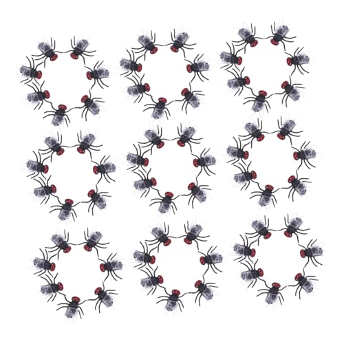 CVUTOVO 100 Stück Halloween Künstliche Simulation Fliegen für Streiche und Scherze Realistische Plastik Insekten für Partys und Dekorationen von CVUTOVO