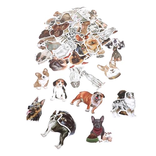CVUTOVO 100 Stück Teiliges Cartoon Hund Aufkleber Wasserfeste DIY Papiersticker für Koffer Laptop Skateboard Motorrad Fahrrad Kreative Haustier Deko Leicht Tragbar Vielseitig Verwendbar von CVUTOVO