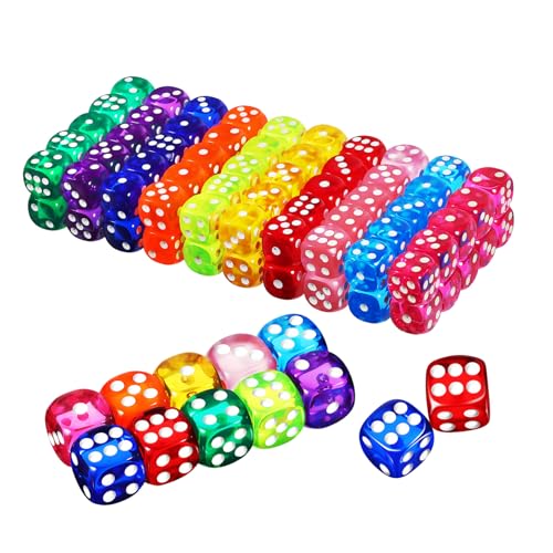 CVUTOVO 100Stücke Farbige Würfel Spielwürfel Aufbewahrungsbox für Brettspiele und Partys Kleine Würfel Würfelspiel Zubehör von CVUTOVO