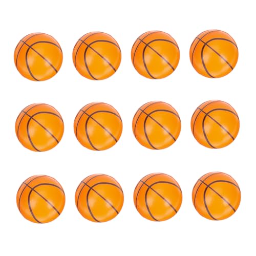 CVUTOVO 12 Stück Mini Quetschbälle Squeeze Sponge Basketballs für Stressabbau Weiche und Komfortable Spielzeuge für Erwachsene für Büro und Freizeit von CVUTOVO