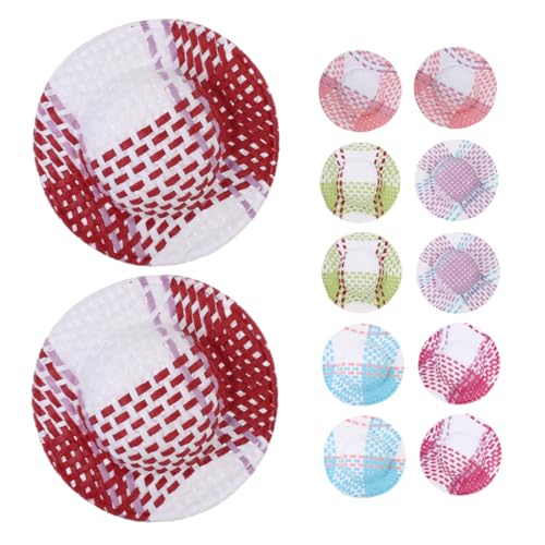 CVUTOVO 12 Stück Miniatur Hüte aus Papier DIY Puppenaccessoires Farbige Streifen für Fotorequisiten Bastelprojekte und Vielseitige Dekoration von CVUTOVO