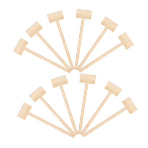 CVUTOVO 12 Stück Teiliges Holzhammer Sichere Mini Holzklöppel zum Hämmern für Junge Mädchen und Kleinkinder Fördert Hand Auge Koordination und Motorische Fähigkeiten als von CVUTOVO