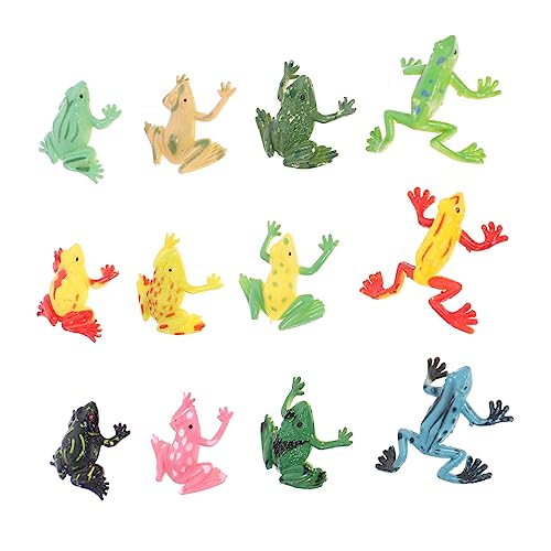 CVUTOVO 12 Stück Teiliges Plastikfrosch Realistische Froschfiguren für Party Dekorationen für Geburtstagsfeiern und Froschliebhaber von CVUTOVO