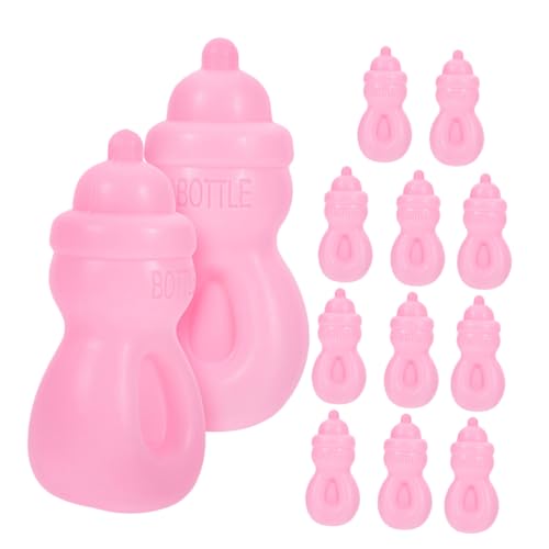 CVUTOVO 12 Stück Teiliges Puppenflaschen Miniatur Milch und Saftflaschen für Mädchen Zubehör für Rollenspiele und Puppenhaus Fördert Kreativität und Lernfähigkeiten von CVUTOVO