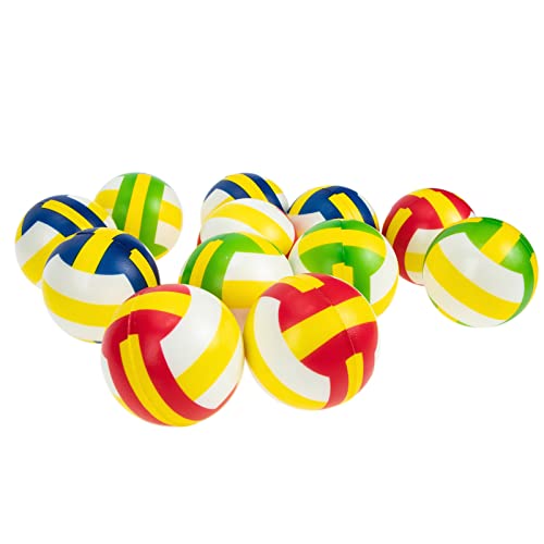 CVUTOVO 12Stücke Mini Volleyball Stressspielzeug Tragbares Dekompressionsspielzeug aus PU Material Bunte Stressbälle für Erwachsene zur Stressbewältigung von CVUTOVO