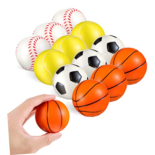 CVUTOVO 12Stücke PU Stressbälle Stress Fußball Basketball Baseball und Tennis Design für Stressbewältigung und Party CVUTOVO 12Stücke PU Stressbälle Stress Fußball Basketball Baseball und Tennis Design für Stressbewältigung und Party von CVUTOVO