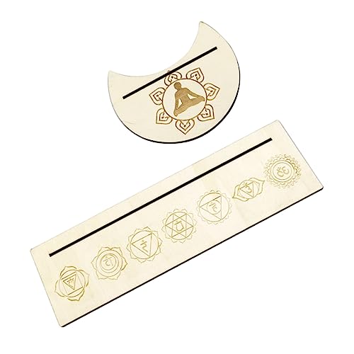 CVUTOVO 1Satz Holz Tarot Kartenhalter Handgefertigter Ständer Mond und Rechteckform für Rituale Kompakt und Leicht für Tarotkarten und Dekoration von CVUTOVO