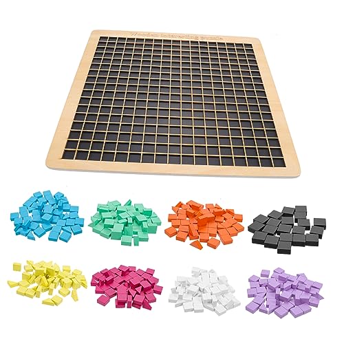 CVUTOVO 1Satz Holzpuzzle für Puzzle mit Bunten Holzblöcken Montessori Kreativität und Geschicklichkeit Lernspielzeug für Jahre von CVUTOVO