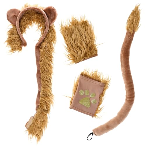 CVUTOVO 1Satz Kostümset für Teiliges Set mit Haarreif und Gefälschtem Löwenschwanz für Karneval Fasching und Geburtstagsfeiern Braune Farbe Leicht Auszuziehen CVUTOVO 1Satz Kostümset für Teiliges Set mit Haarreif und Gefälschtem Löwenschwanz für Karneval Fasching und Geburtstagsfeiern Braune Farbe Leicht Auszuziehen von CVUTOVO