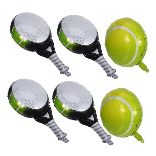 CVUTOVO 1Satz Luftballons mit Tennisbällen und Schlägern Folienballons für Sportpartys Teiliges für Geburtstagsfeiern und Dekorationen im Innen und Außenbereich von CVUTOVO