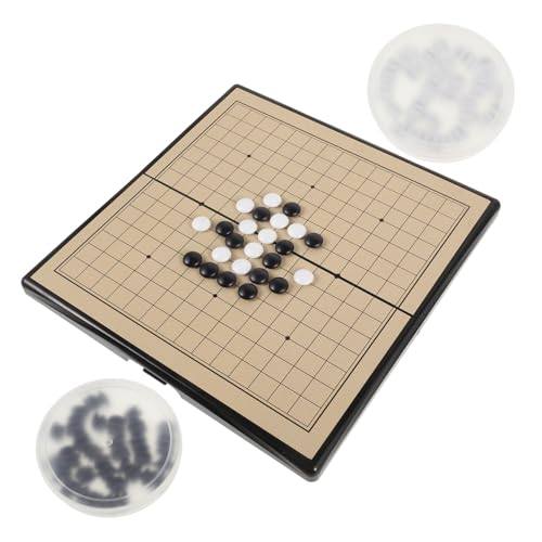 CVUTOVO 1Satz Magnetisches Go und Fünf in Reihe Spielset mit Standardbrett für Praktische Aufbewahrungsbox Magnetische Spielsteine für Sicheres von CVUTOVO