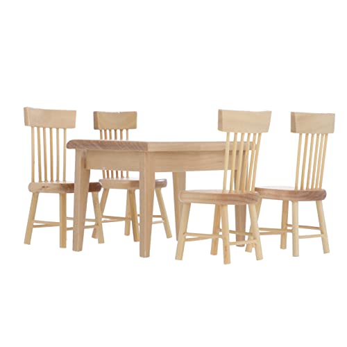 CVUTOVO 1Satz Miniaturmöbel Set aus Eiche Teiliges Puppenhaus Zubehör mit Stuhl und Tisch für Realistische Einrichtung für DIY Miniaturprojekte und Kreative Dekoration CVUTOVO 1Satz Miniaturmöbel Set aus Eiche Teiliges Puppenhaus Zubehör mit Stuhl und Tisch für Realistische Einrichtung für DIY Miniaturprojekte und Kreative Dekoration von CVUTOVO