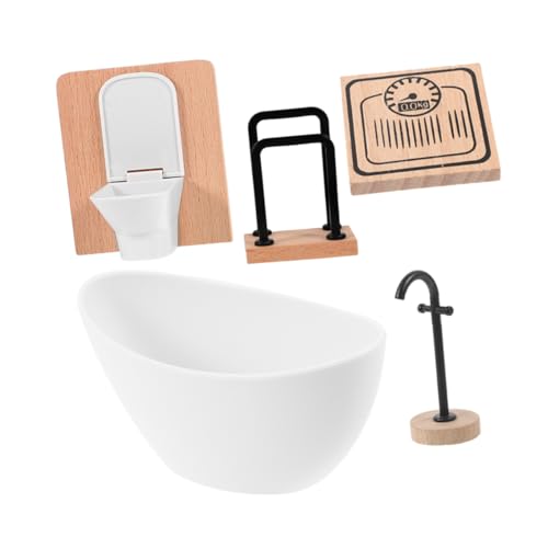 CVUTOVO 1Satz Puppenhaus Badezimmermöbel Set Teiliges Zubehör für Kreative DIY Gestaltungen Robust für Puppenhäuser und Fotografie Requisiten von CVUTOVO
