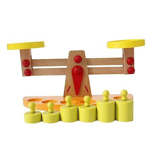 CVUTOVO 1satz Holz Spielzeug Balance Scale Für Junge Mädchen Lernspielzeug Zur Gewichts Und Mathematikvermittlung Pädagogisches Balance-Spielzeug Für Vorschulkinder von CVUTOVO