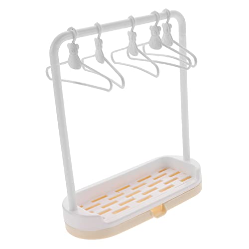 CVUTOVO 1satz Miniatur Kleiderständer Für Puppen Bjd Puppen Kleiderbügel Set Mit Rack Aufbewahrung Und Präsentation Von Puppenkleidung Oberfläche Platzsparend Und Praktisch von CVUTOVO