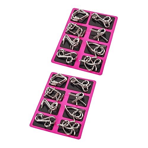 CVUTOVO 2 Sätze Premium Draht Puzzle Set Teiliges Iq Knobelspiel für Konzentration Geschicklichkeit für Reisen Familienspaß Geeignet für Erwachsene von CVUTOVO