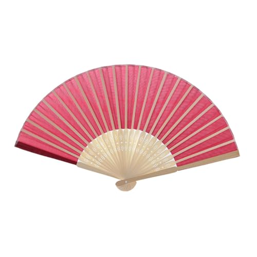 CVUTOVO 2 Stück Faltbare Fächer Chinesischer Stil mit Bambusrahmen Roter Handfächer für Damen Klassisches Design mit Aufbewahrungsbox als Dekoration für Hochzeit und Party von CVUTOVO