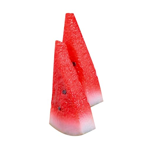 CVUTOVO 2 Stück Künstliche Wassermelonen Scheiben aus PVC Dekorative Fake Früchte für Fotografie Heimdekoration und Veranstaltungen von CVUTOVO