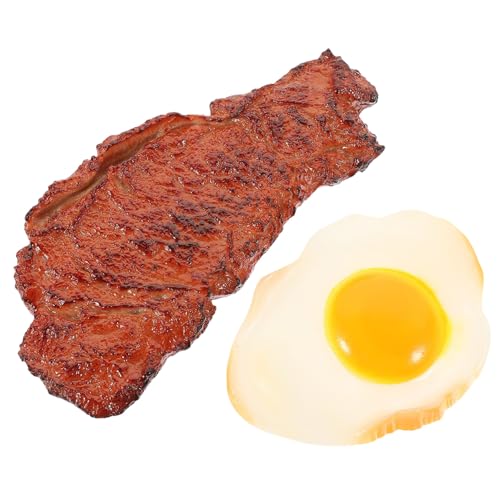 CVUTOVO 2 Stück Künstliches Steak und Spiegelei Modell Lebensechte Simulation für Restaurantdekoration Fotografie und Küchendekoration für Supermarkt Displays CVUTOVO 2 Stück Künstliches Steak und Spiegelei Modell Lebensechte Simulation für Restaurantdekoration Fotografie und Küchendekoration für Supermarkt Displays von CVUTOVO