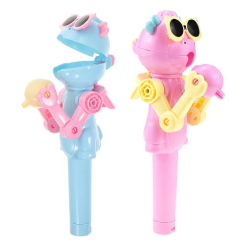 CVUTOVO 2 Stücke Roboter Lollipop Halter für Kinder Lustiges Lollipop Aufbewahrungsspielzeug mit Dinosaurier Design für Partys von CVUTOVO