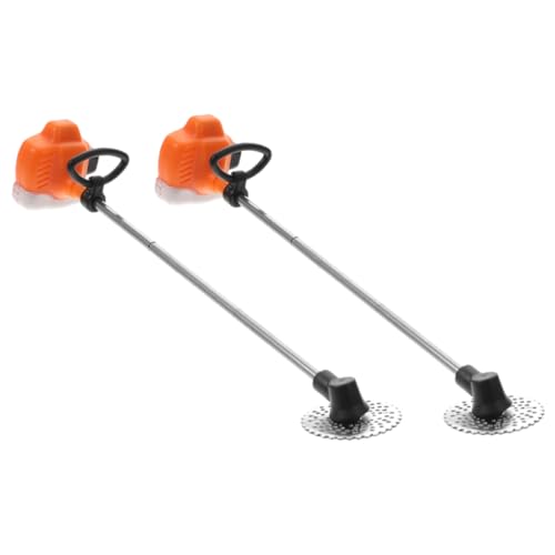 CVUTOVO 2 Stück Mini -Rasenmähermodell Puppenhaus Modell Mini Rasenmäher Modell Puppenhaus Dekoration Gartenwerkzeug Miniatur-Gartengerät Modell Mini-Mäher Mini Hausmäher PVC Orange von CVUTOVO
