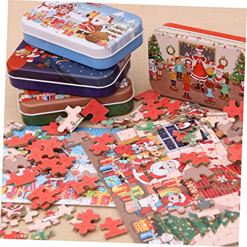 CVUTOVO 2 Stück Teiliges Holzpuzzle Weihnachts Kinderpuzzle Lernspielzeug Cartoon aus Sicherem Umweltfreundlichem Material für Kognitive Entwicklung und Feinmotoriktraining von CVUTOVO