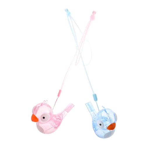 CVUTOVO 2 Stück Vogelpfeifen Transparent mit Wasserfüllung Musikalisches Lernspielzeug für Party Schule Outdoor Aktivitäten in Rosa und Blau von CVUTOVO