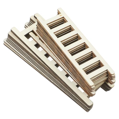 CVUTOVO 20 Stück Mini Holzleiter Dekorative Holzleitern für Puppenhaus Möbel und DIY Projekte für Garten Deko und Kreative Bastelideen von CVUTOVO