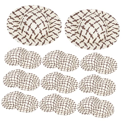 CVUTOVO 20 Stück Teiliges Miniatur Gewebte Puppenhüte Zweifarbig Dunkelbraun Langlebig Glatte Oberfläche Kreative DIY Dekoration für Puppen und Bastelprojekte CVUTOVO 20 Stück Teiliges Miniatur Gewebte Puppenhüte Zweifarbig Dunkelbraun Langlebig Glatte Oberfläche Kreative DIY Dekoration für Puppen und Bastelprojekte von CVUTOVO