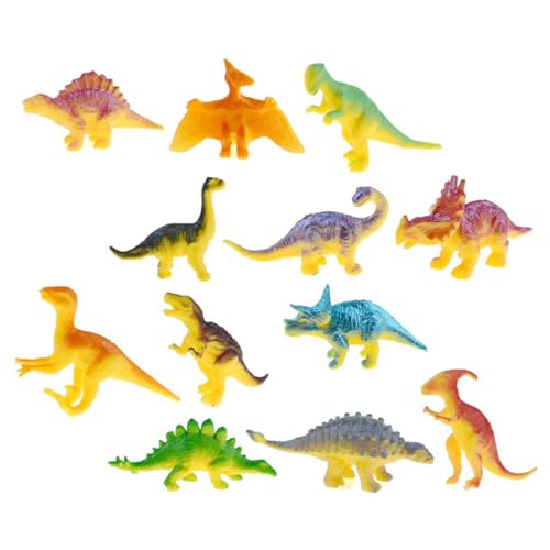 CVUTOVO 24 Stück Teiliges Dinosaurier Figuren Robuste und Tragbare Dinosaurier Spielzeuge für Bildung und Kreative Dekoration von CVUTOVO