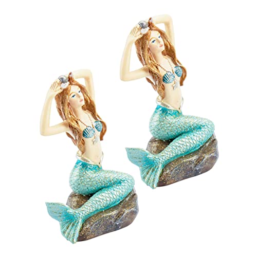 CVUTOVO 2Stücke Meerjungfrau Statue Dekoration für Aquarium und Resin Fischtank Figuren für Natürliche und Heimdeko für Teich und Aquarien CVUTOVO 2Stücke Meerjungfrau Statue Dekoration für Aquarium und Resin Fischtank Figuren für Natürliche und Heimdeko für Teich und Aquarien von CVUTOVO