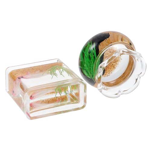 CVUTOVO 2Stücke Miniatur Fischschale aus Puppenhaus Zubehör für Lebendige Dekoration und Kreative Szenen für Mini Haus Layouts CVUTOVO 2Stücke Miniatur Fischschale aus Puppenhaus Zubehör für Lebendige Dekoration und Kreative Szenen für Mini Haus Layouts von CVUTOVO