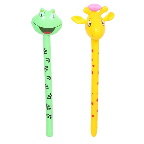 CVUTOVO 2stücke Aufblasbare Tierköpfe Dschungel Spielzeug Giraffe Und Frosch Dekoration Und Partygeschenke Für Kindergeburtstage Und Tier-themenfeiern von CVUTOVO