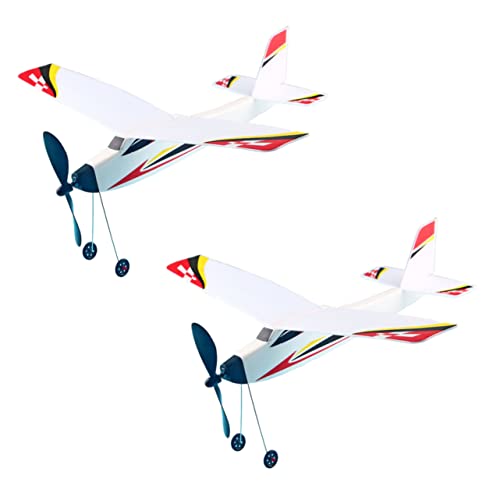 CVUTOVO 2stücke Gummibandbetriebenes Flugzeugmodell -spielzeuge Für Mädchen Leicht Und Tragbar Verbessert Hand-Augen-koordination Zufälliges Muster von CVUTOVO