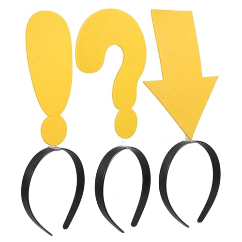 CVUTOVO 3 Stück Teiliges Lustiges Stirnband für Partys Auffälliges Haarschmuck mit Fragezeichen und Ausrufezeichen für Fotorequisiten und Bühnenauftritte von CVUTOVO